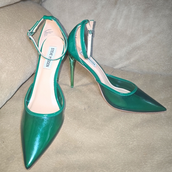 Steve Madden Emerald Green Pointed Toe Stiletto Pumps sz 8.5 - Picture 6 of 9